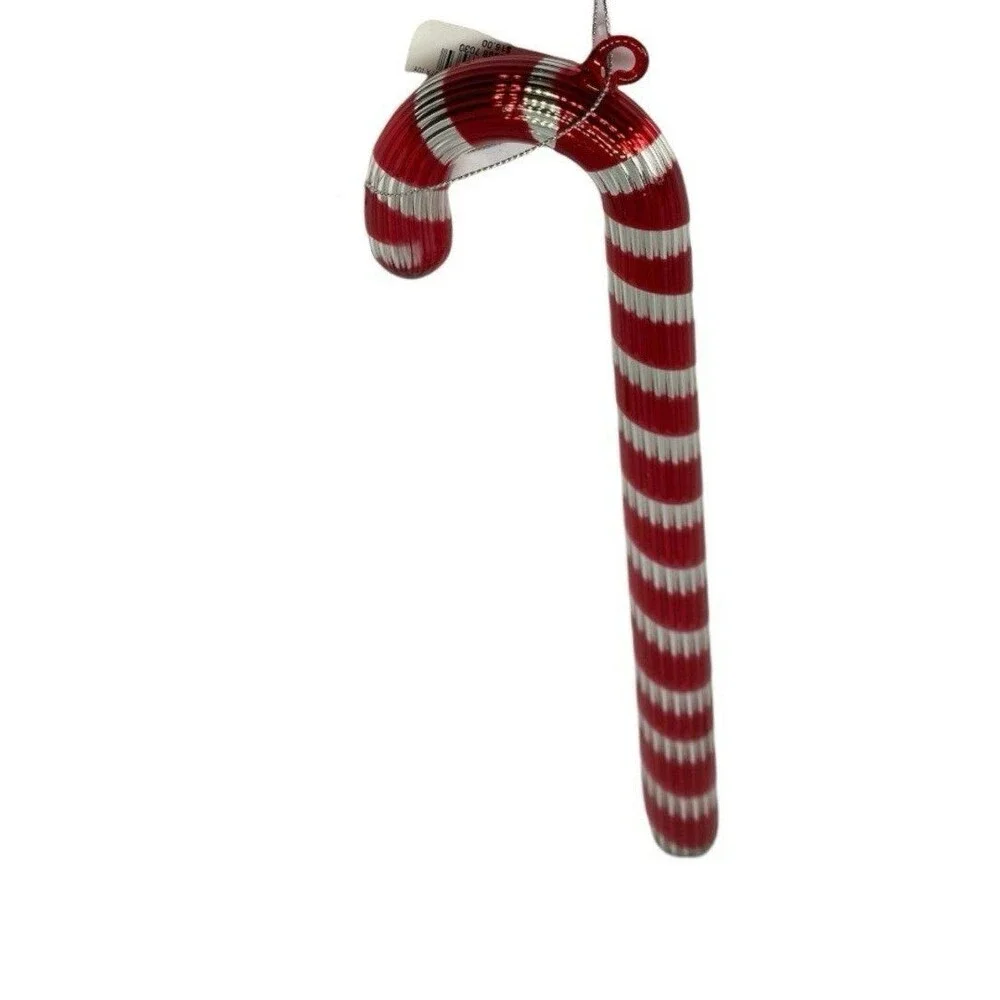 Holiday Lane Glass Peppermint Twist Candy Cane Christmas Ornament